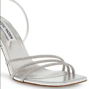 Steve Madden Silver Rhinestone Strappy Sandal